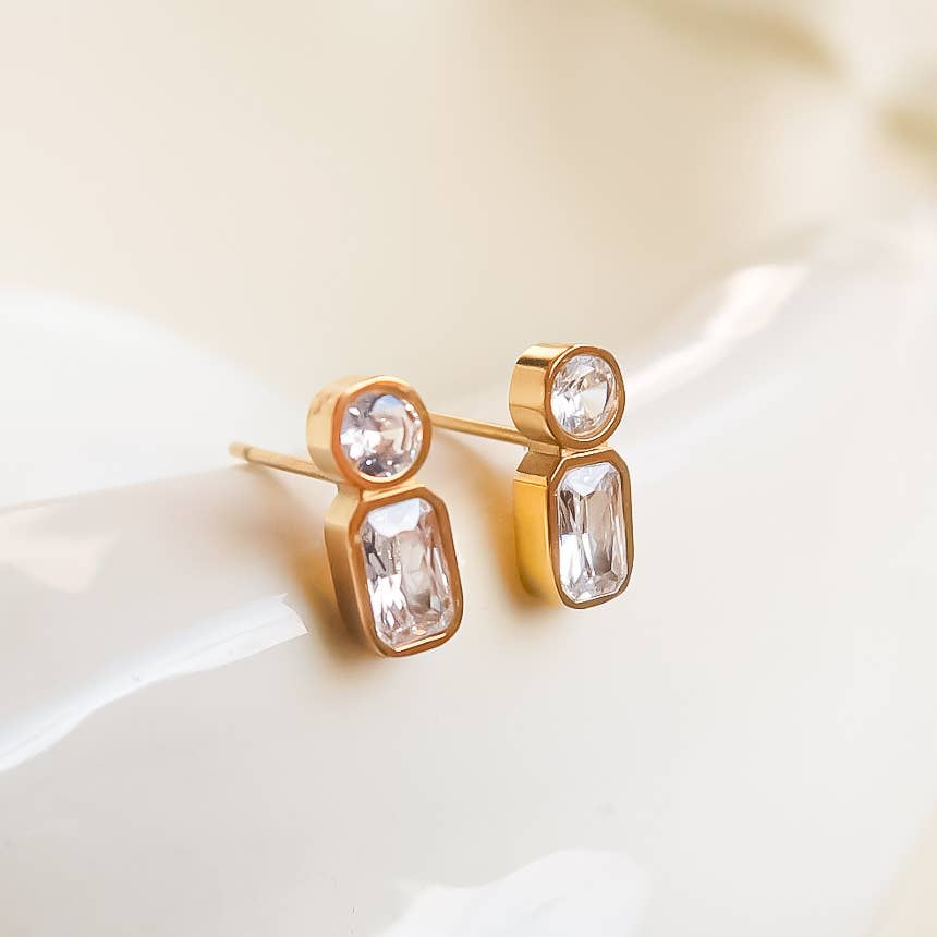 Zaid 18K Gold Non-Tarnish Mini CZ Stud