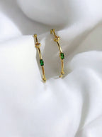 Emmie Colorful Rhinestone Hoops Earrings