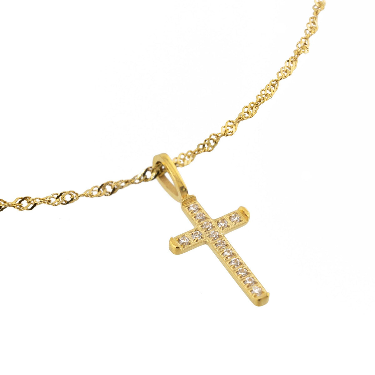 Tennis Cross Pendant Necklace