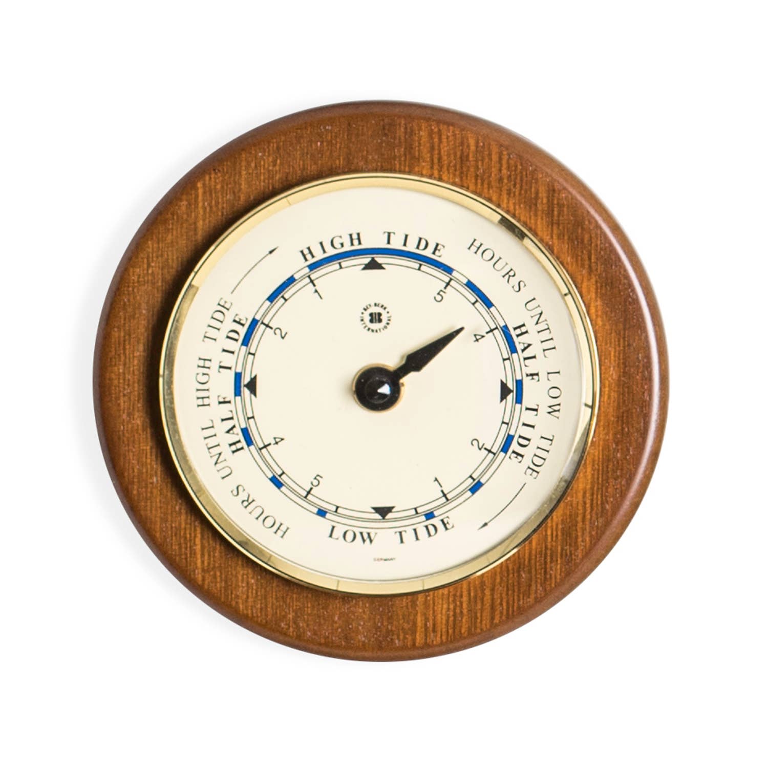 Tide Clock on Cherry Wood with Brass