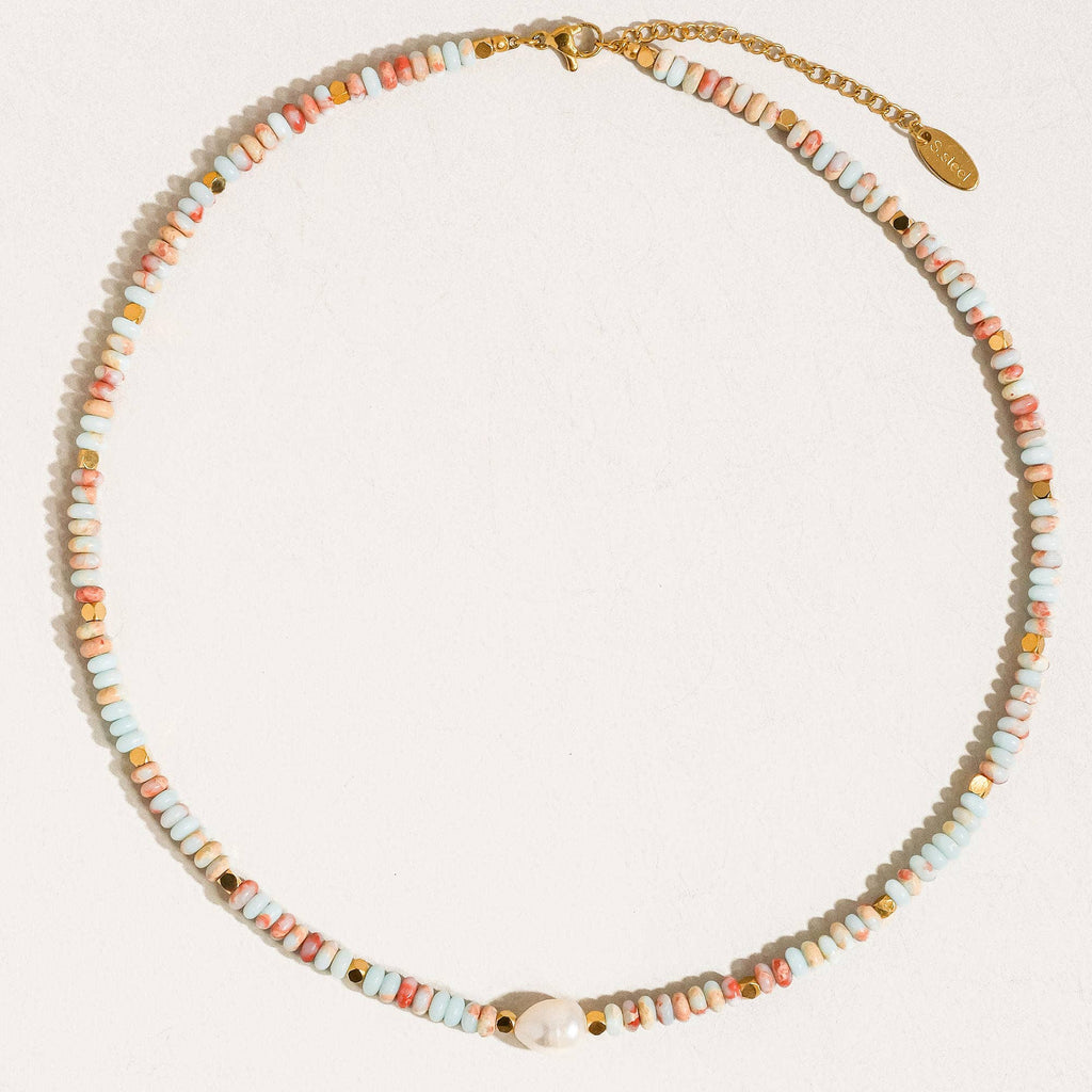 Swank Non-Tarnish Boho Beaded Pearl Necklace