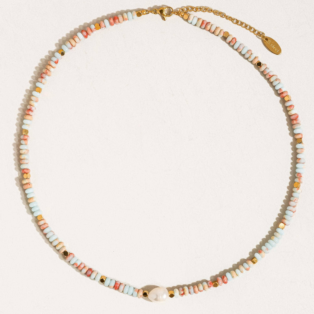 Swank Non-Tarnish Boho Beaded Pearl Necklace
