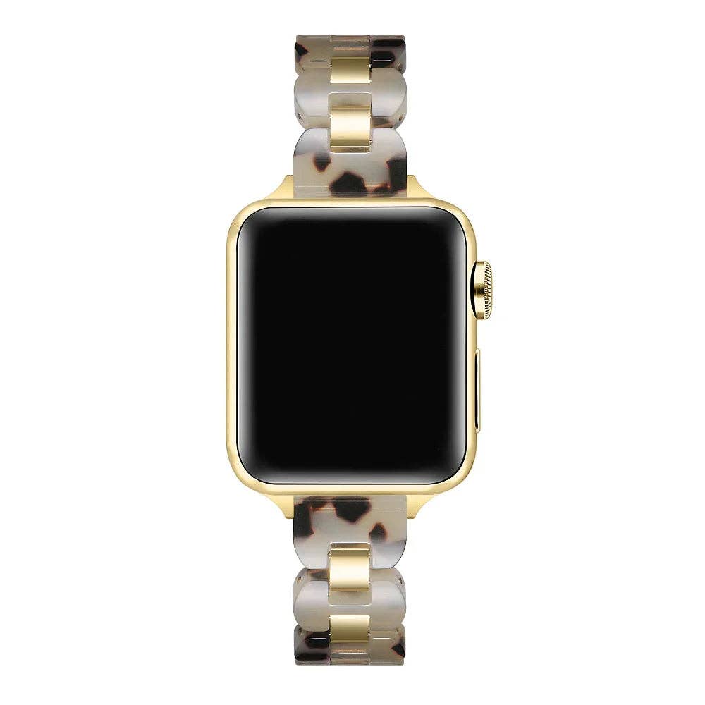 Gold and Tort Link Stainless Steel Band for Apple Watch
