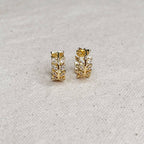 CZ Leaf Clicker Hoop Earrings