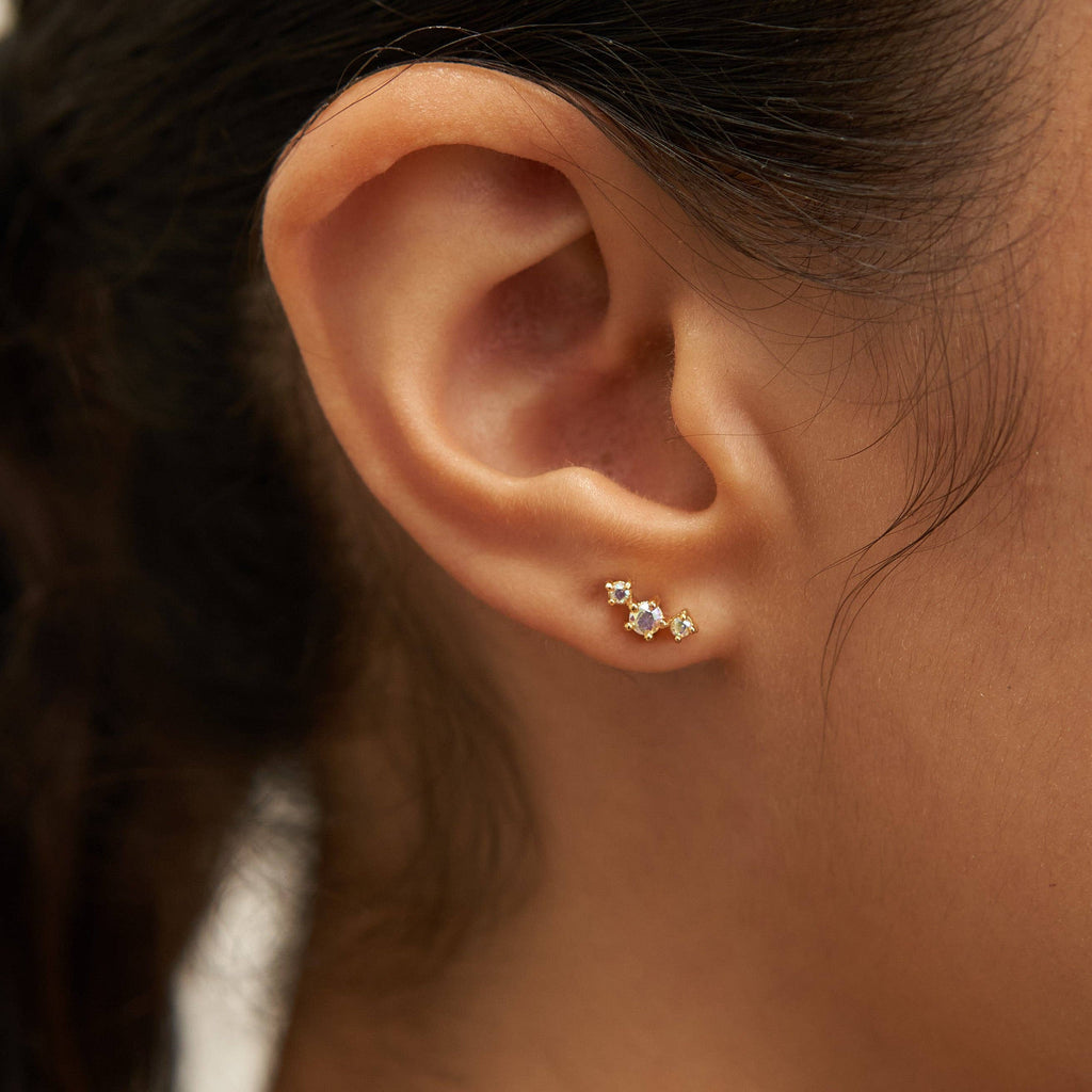 Gold Crystal Studs