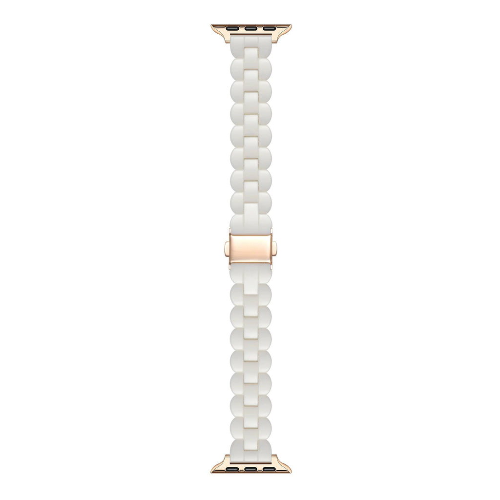 White Link Band for Apple Watch | Gold