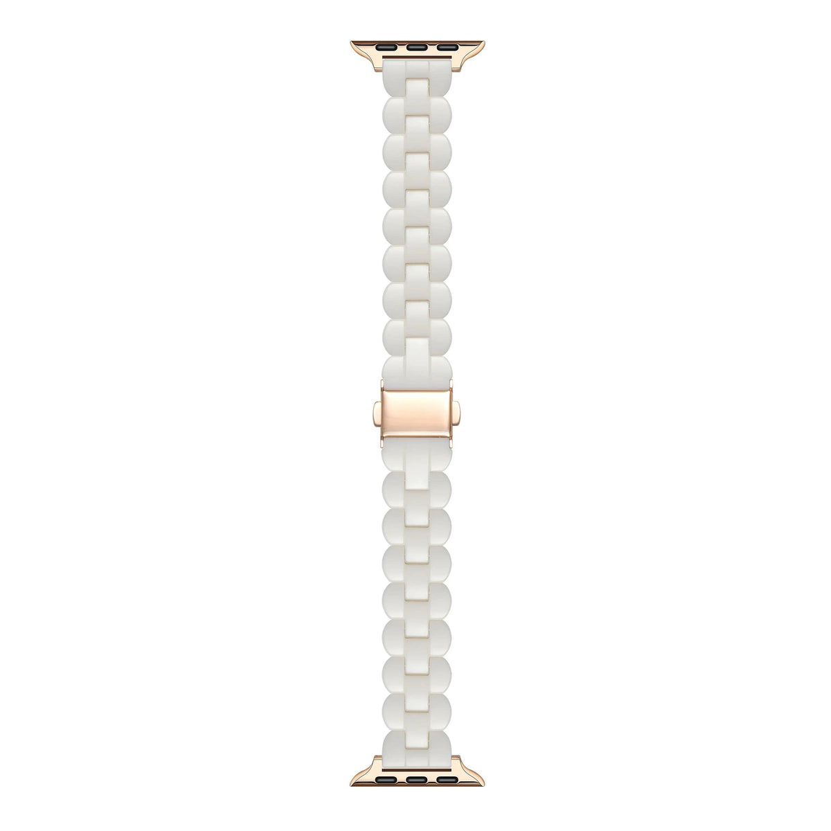 White Link Band for Apple Watch | Gold
