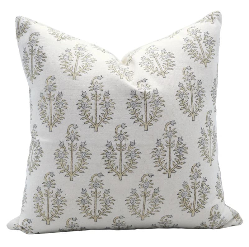 Handmade Gray Floral Throw Cover - Neelgagan