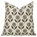 Block Print Brown Floral Cushion Cover - Genda Push