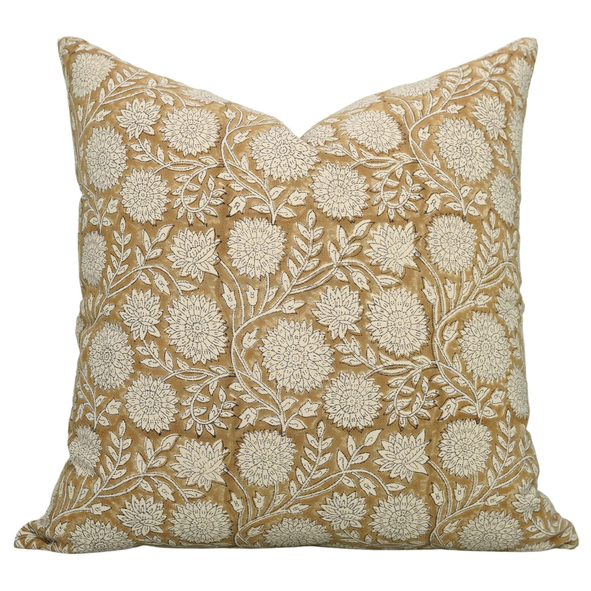 Indian Brown Floral Print Cushion Cover - Rajat
