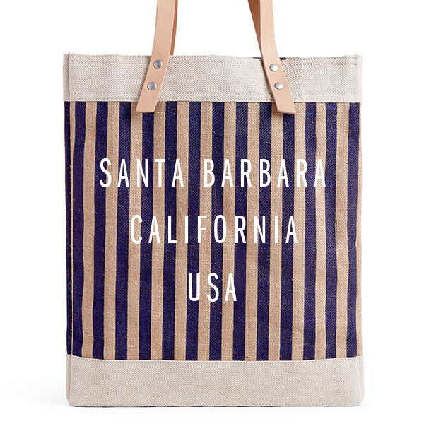 SB Market Bag Taupe -  Navy Stripe