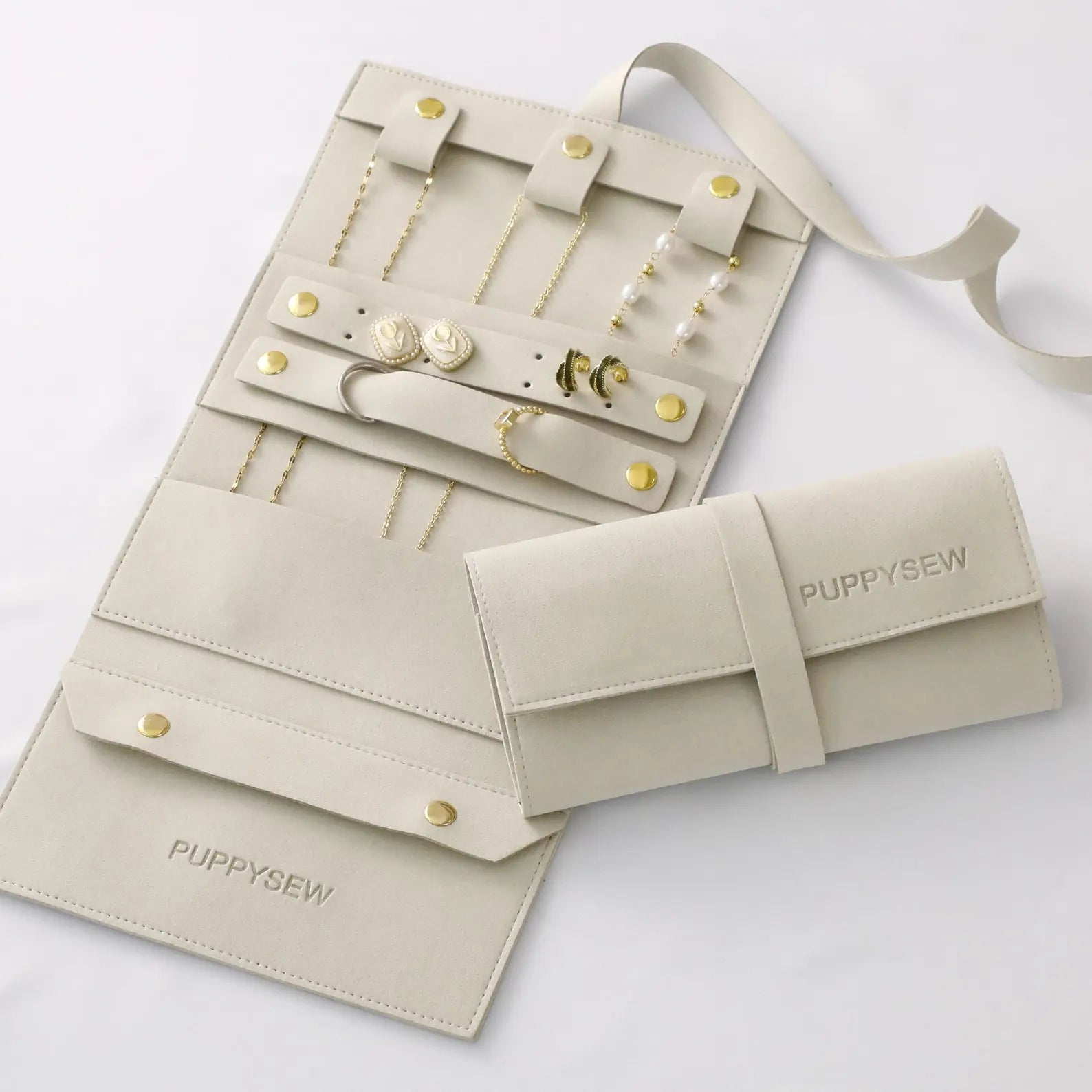 Travel Jewelry Roll Organizer