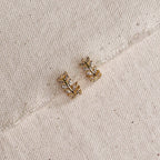 CZ Leaf Clicker Hoop Earrings